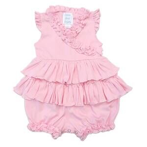 NEW LEMON LOVES LAYETTE newborn and baby girls' lotus romper in pink